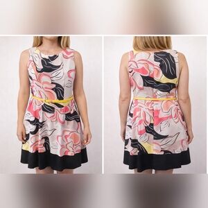 Signature Vibrant Floral Mini Dress with Pink and Yellow